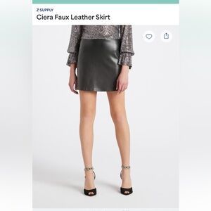 Z Supply Ciera Faux Leather Skirt in Black